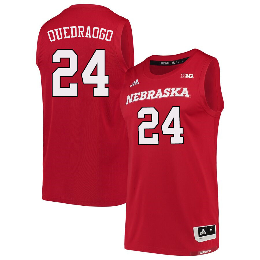 Men #24 Yvan Ouedraogo Nebraska Cornhuskers College Basketball Jerseys Sale-Scarlet